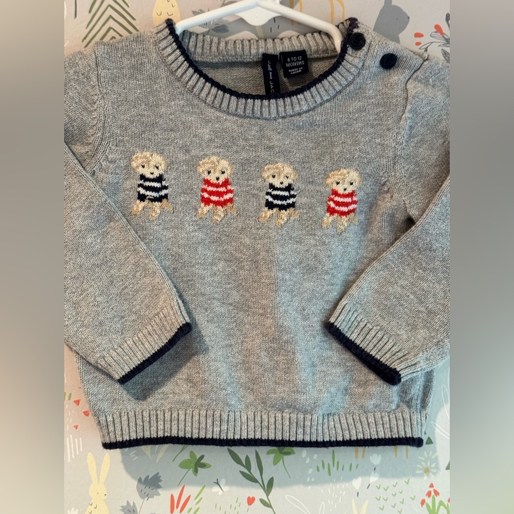 Janie and Jack 6-12 Mo Puppy Sweater - Picture 2 of 6